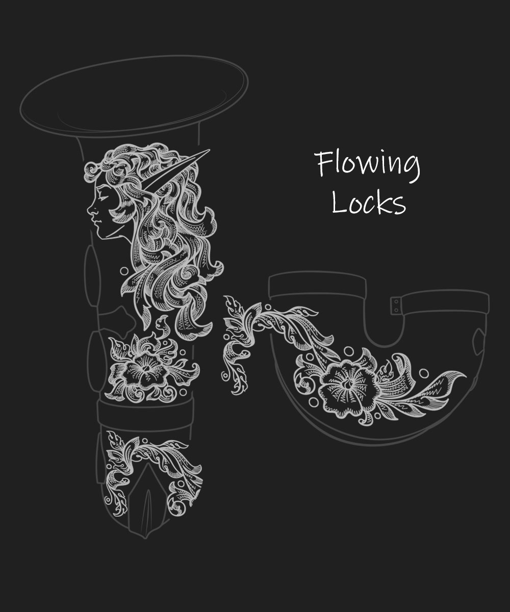 Flowing Locks Premium Engraving
